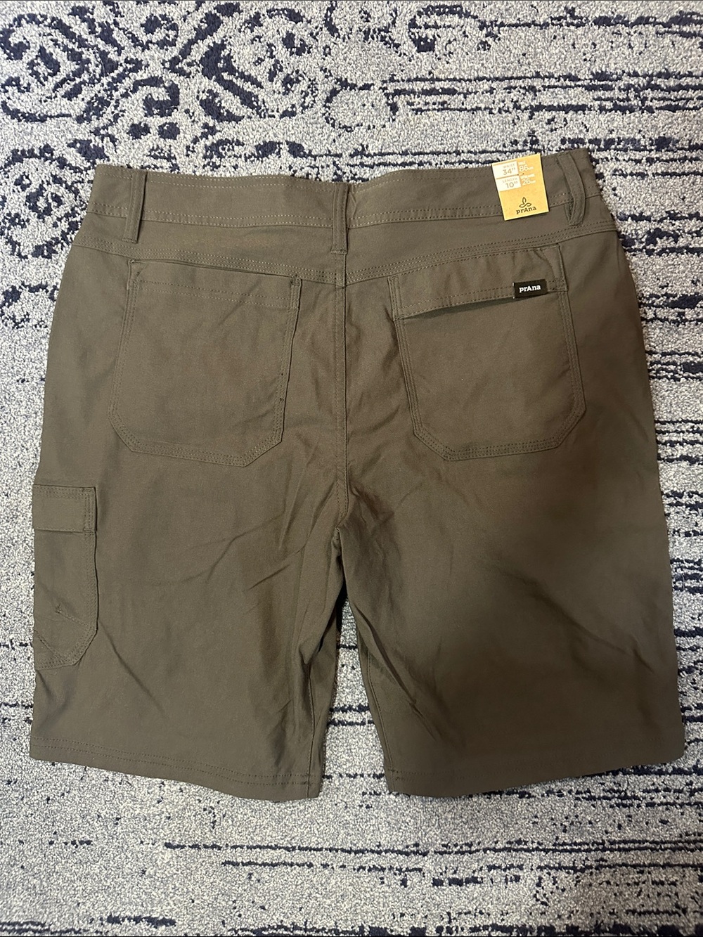 NWT Prana Stretch Zion Short II Men's Cargo Shorts in Dark Iron size 34 10in